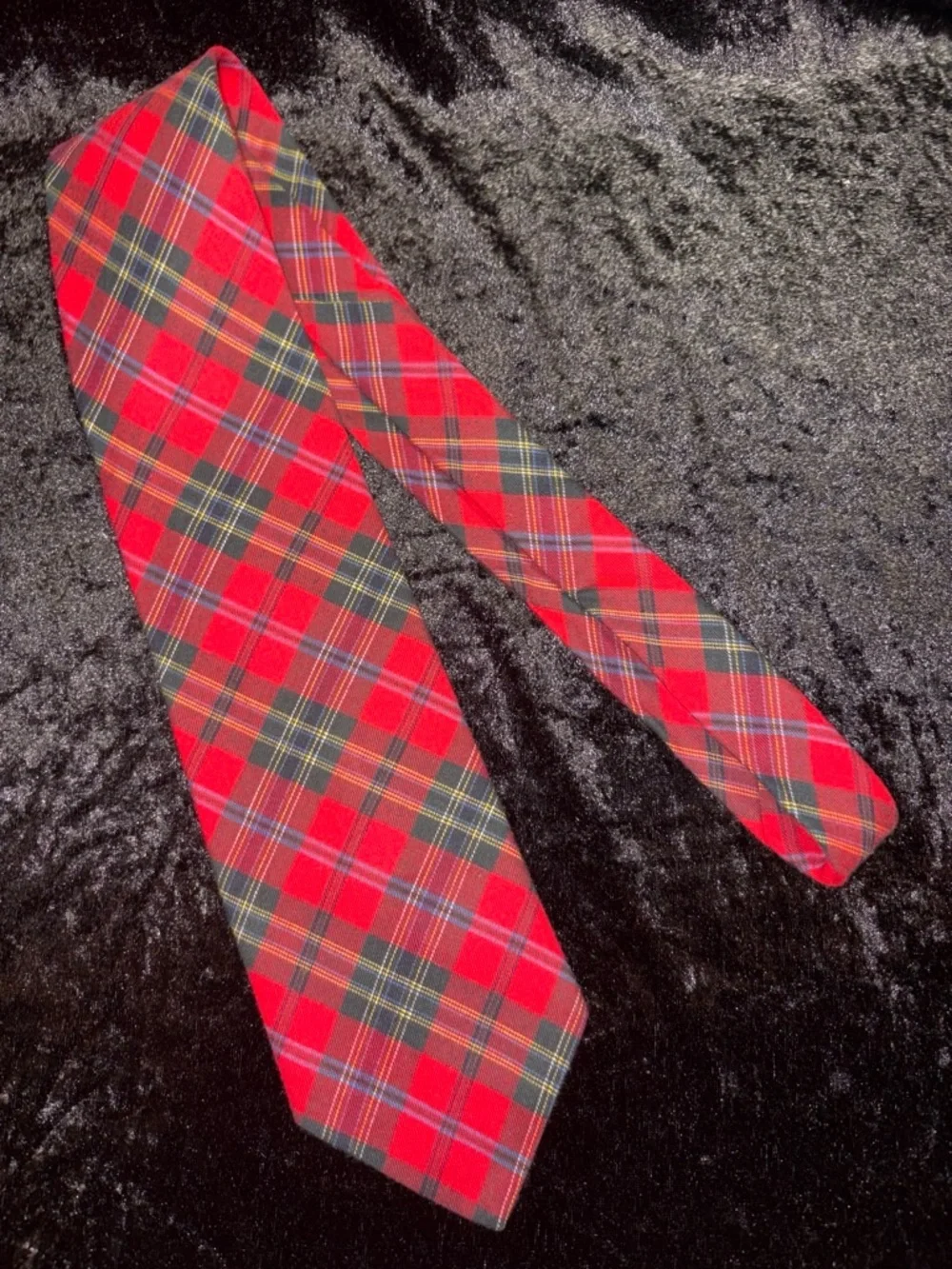 Reed St James Necktie Red Plaid Tartan Preppy One Size EUC